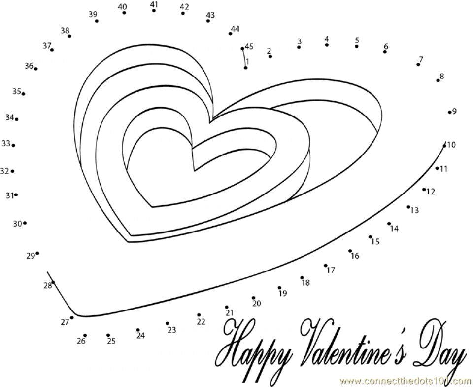 Get This Printable Valentine Dot To Dot Coloring Pages Online HQTZH