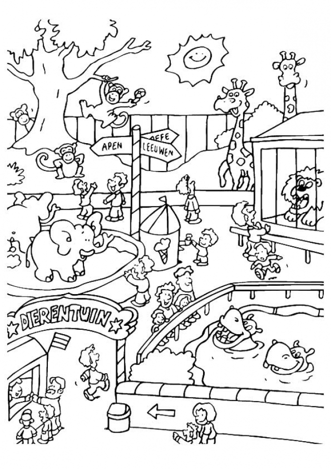 zoo kindergarten coloring pages - photo #7