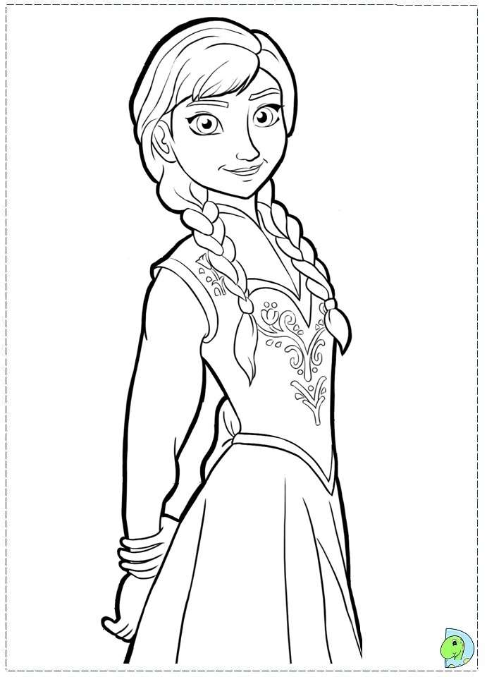 Get This Free Coloring Pages of Princess Anna from Disney Frozen 11857