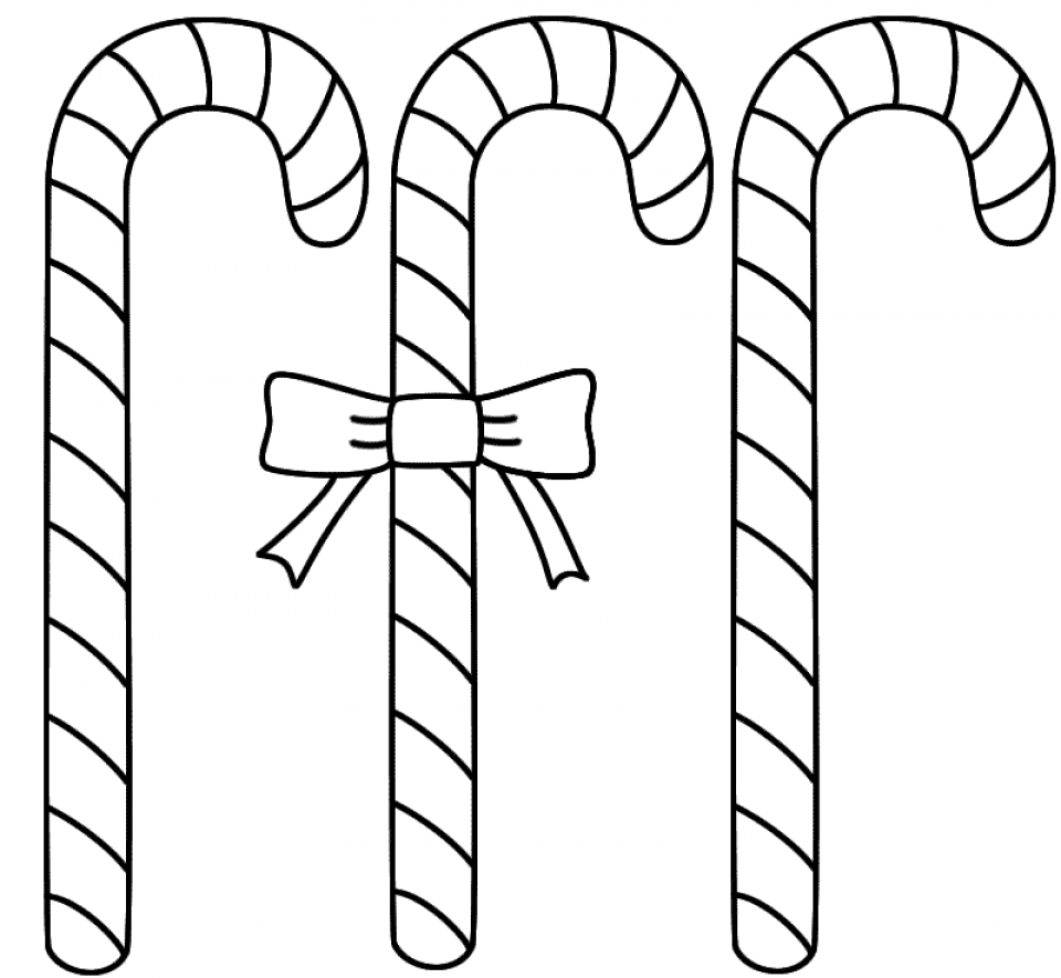 Get This Simple Candy Cane Coloring Page to Print for Preschoolers 65979