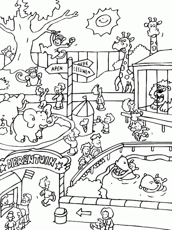 zoo coloring printable everfreecoloring