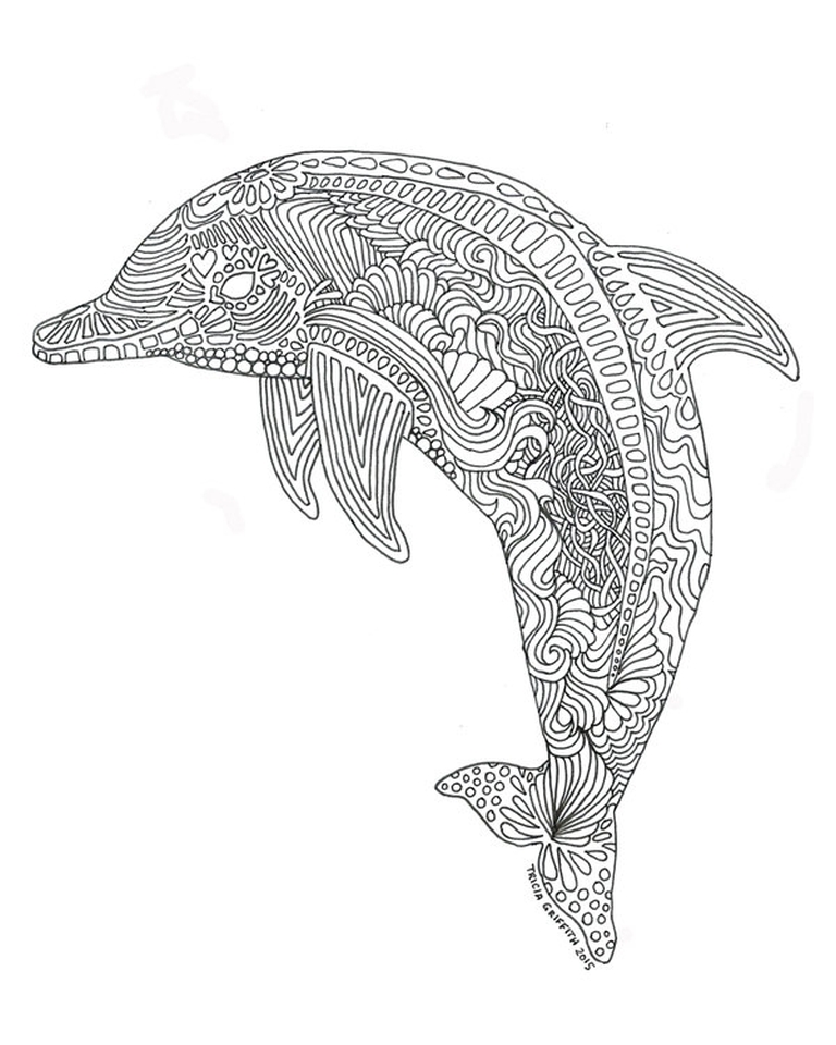 young adult dolphin coloring pages free - photo #5
