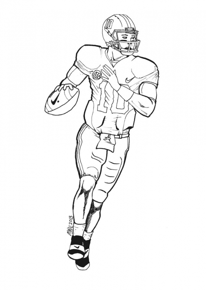 Get This American Football Player Coloring Pages Kids Printable 67321