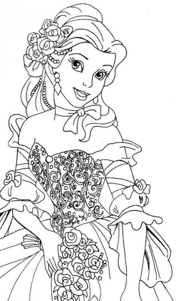 Get This Belle Coloring Pages Disney Princess for Girls ...