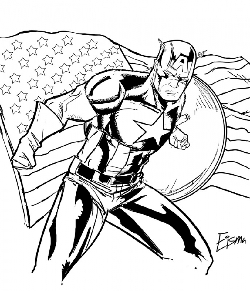 Get This Captain America Coloring Pages Marvel Superhero 31624