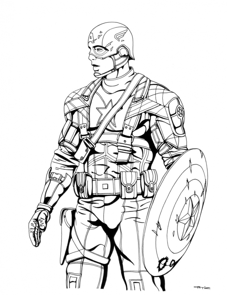Get This Captain America Coloring Pages Superheroes Printable for Kids