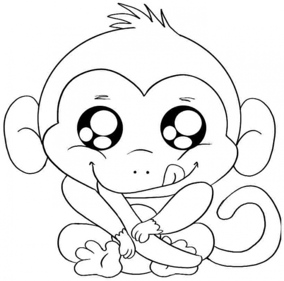cartoon monkey coloring pages cute 20941