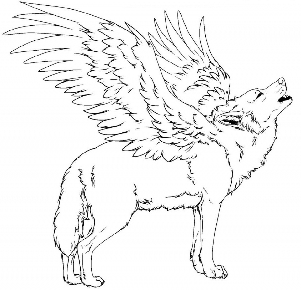 Get This Coloring Pages of a Wolf 56412