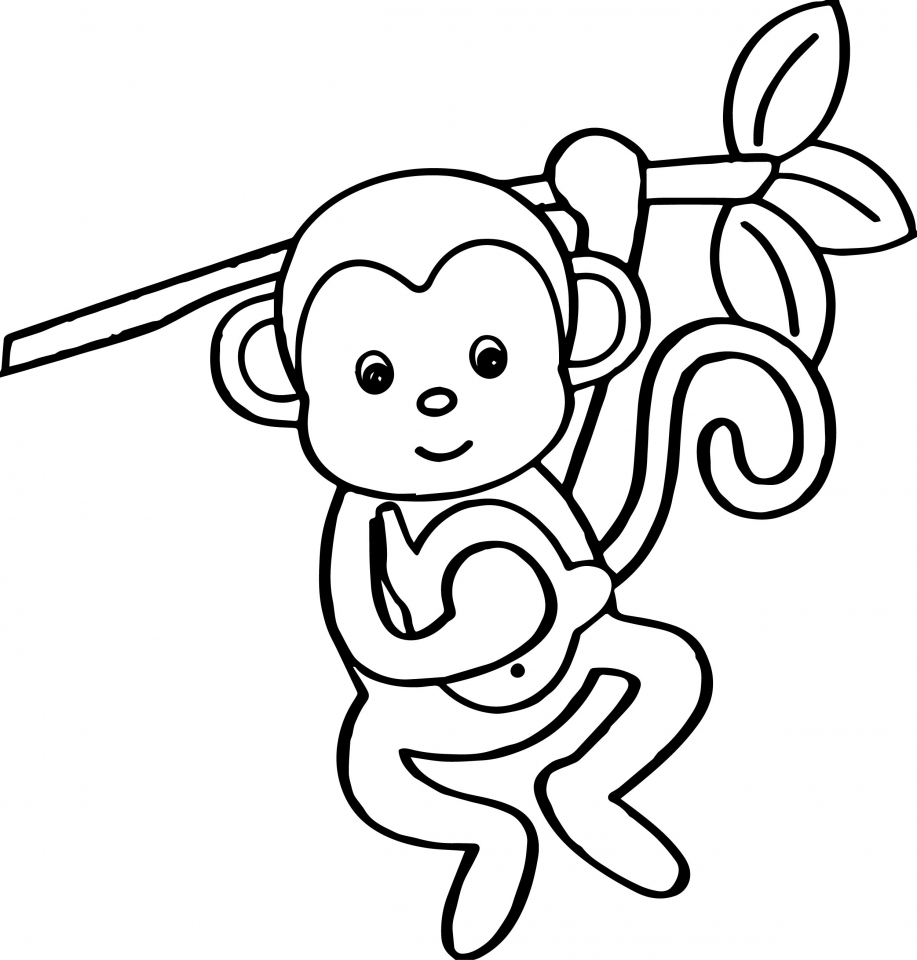 Get This Cute Baby Monkey Coloring Pages for Kids 76301