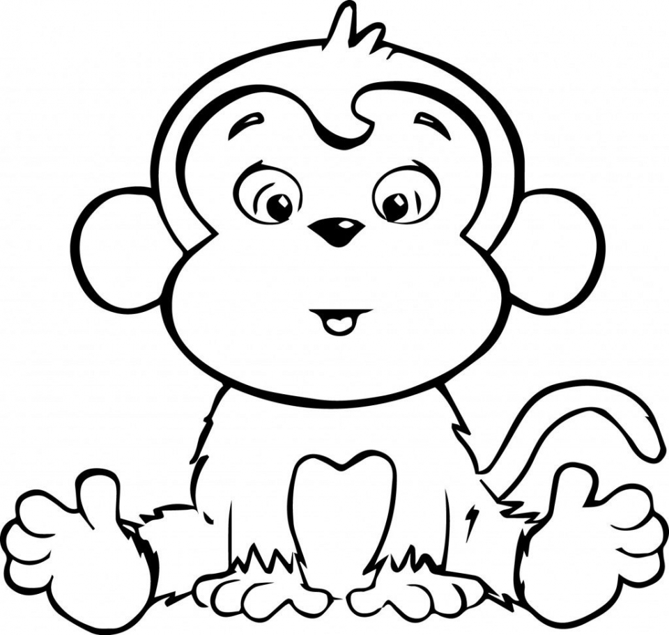 Cute Baby Monkey Coloring Pages Free to Print