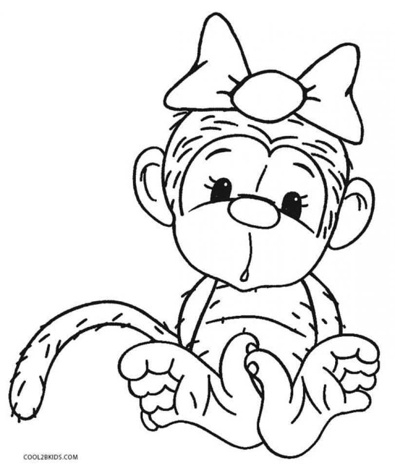 Cute Monkey Coloring Pages Kids 60318 Printable