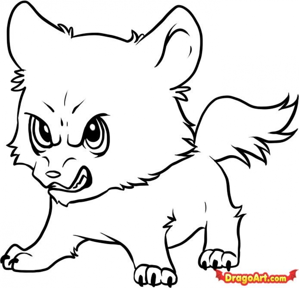 Gambar Cute Baby Wolves Coloring Pages Wolf Printable Free Wings Sheets ...