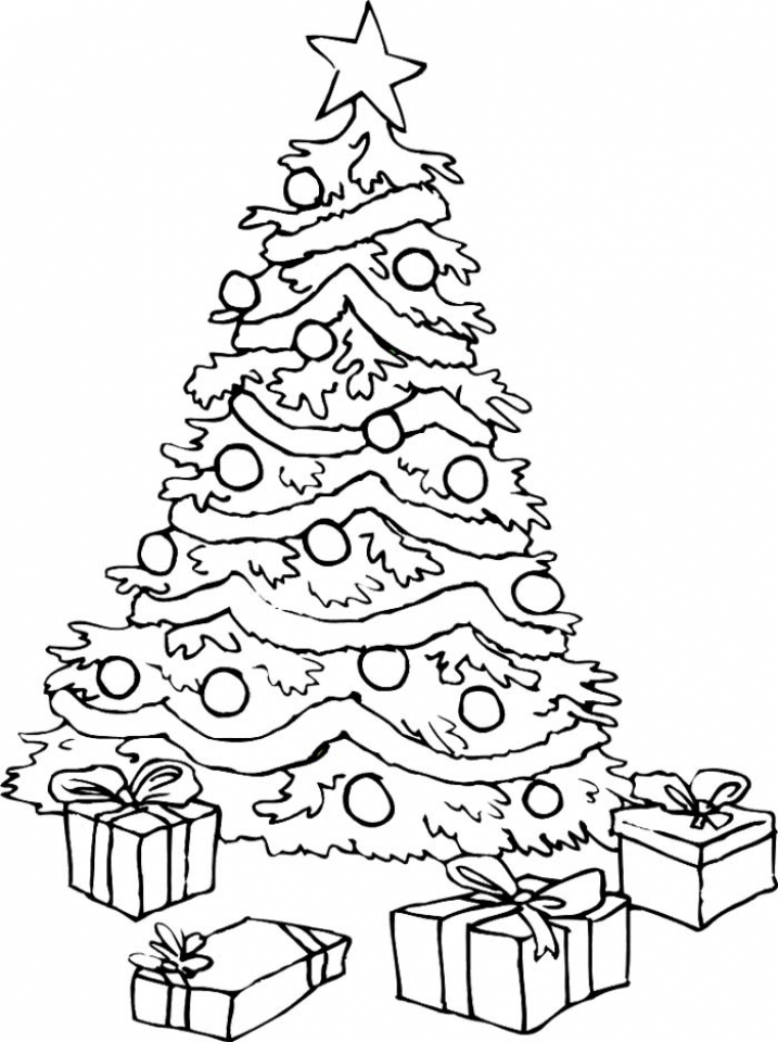 Christmas Tree Coloring Page To Print Free Printable Barney Coloring