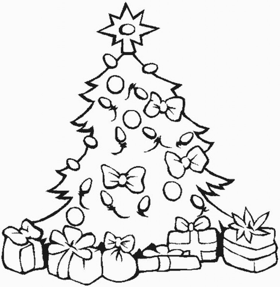 Large Christmas Tree Coloring Page Coloring Pages