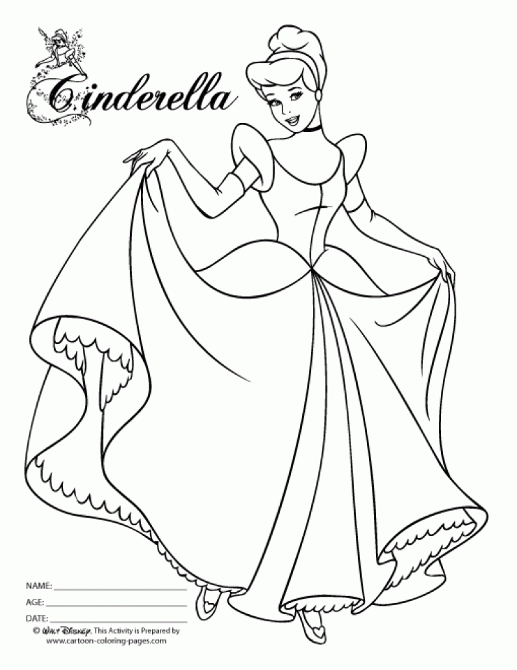 Disney Princess Coloring Pages Cinderella To Print
