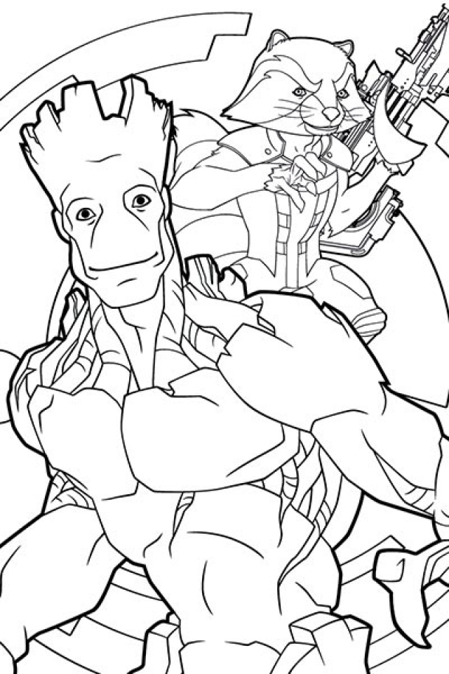 Groot Avengers Coloring Pages Marvel Baby Groot Coloring Page K5