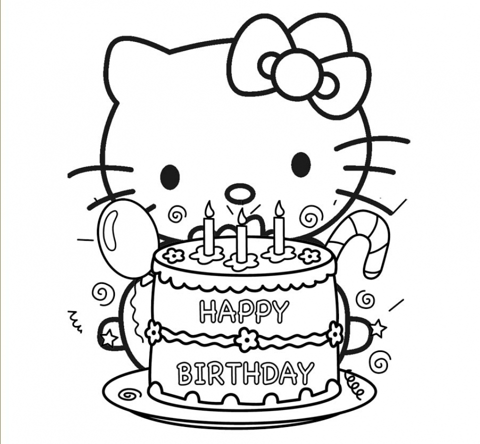 Get This Happy Birthday Cake and Party Coloring Pages 41840