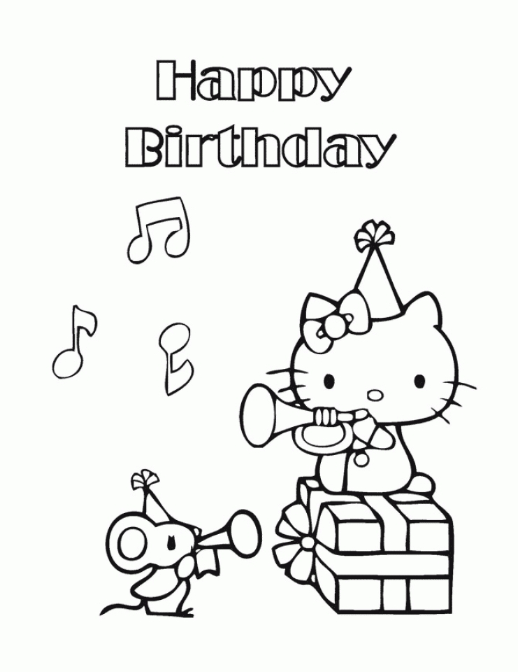 Effortfulg: Hello Kitty Happy Birthday Coloring Pages
