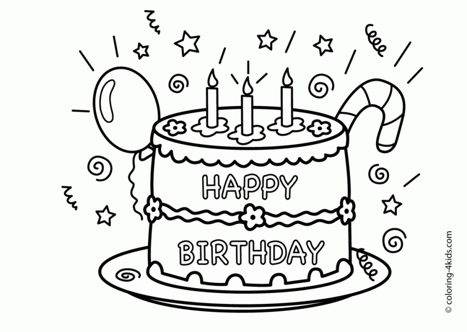 happy birthday coloring pages free printable