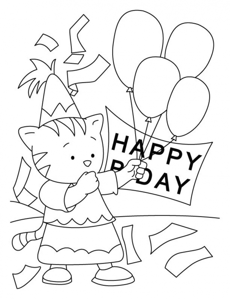 Baby Elephant Coloring Pages 36903 Kids Printable Happy Birthday Fun