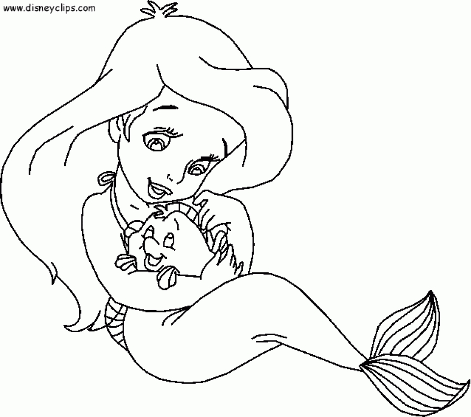 Little Mermaid Coloring Pages Disney Princess