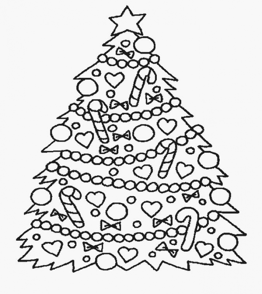 line Christmas Tree Coloring Pages