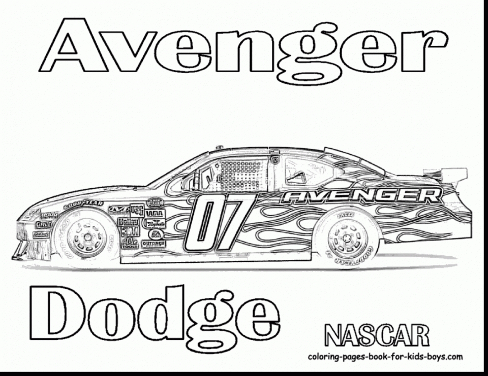 nascar coloring pages free - photo #19