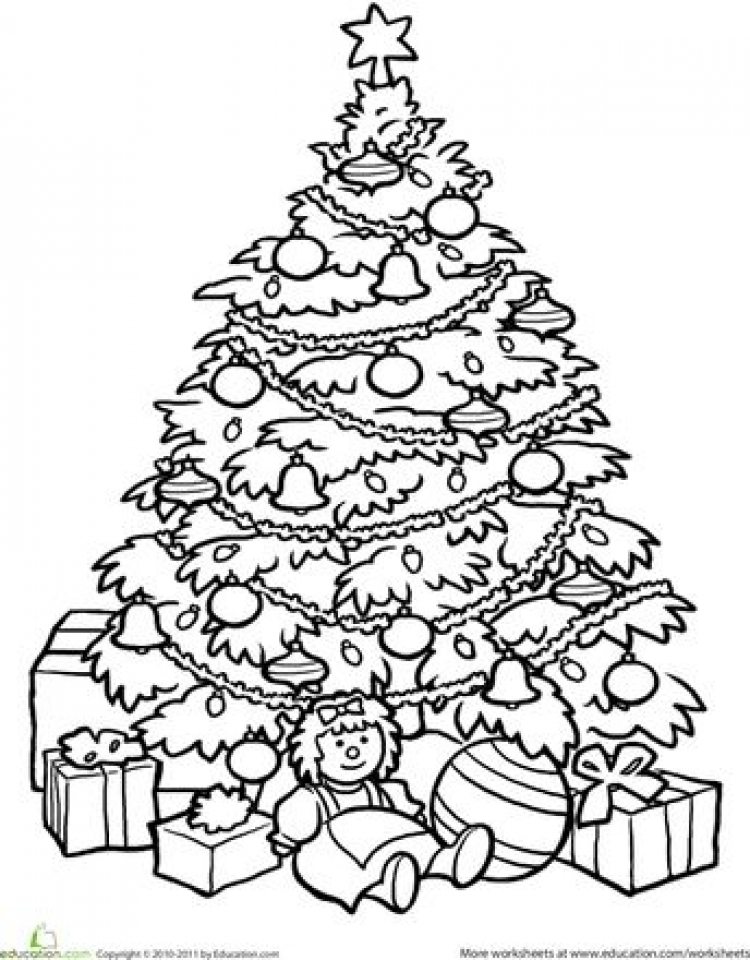 Large Christmas Tree Coloring Page Coloring Pages