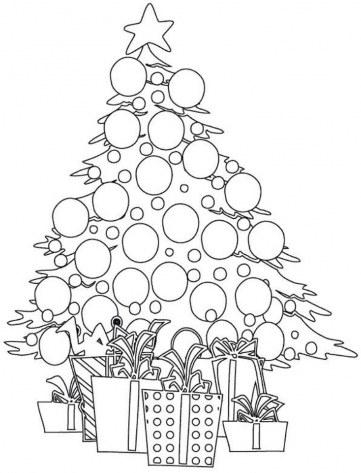 Printable Christmas Tree Coloring Pages Children 78421 Toddlers