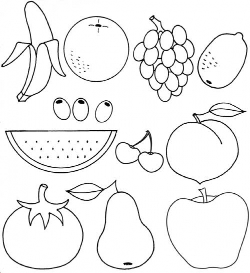 coloring book for kids fruits