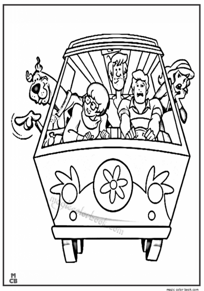 scooby doo mystery machine coloring pages
