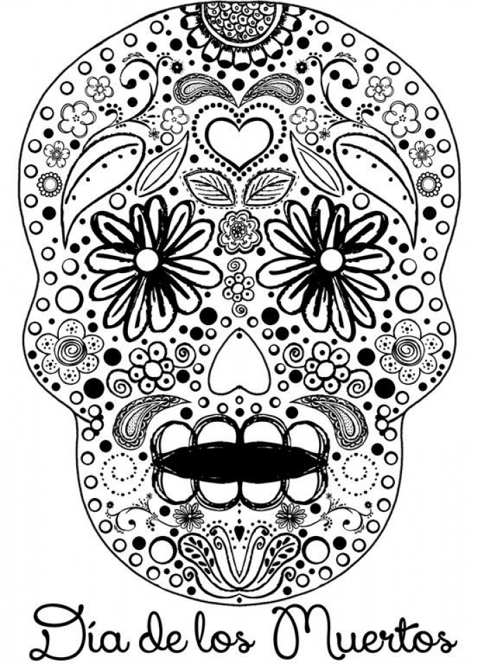 Get This Sugar Skull Coloring Pages Adults Printable 06417