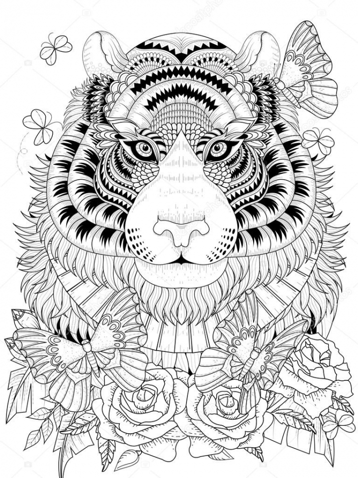 Download Get This Tiger Coloring Pages Intricate Zentangle Art for ...