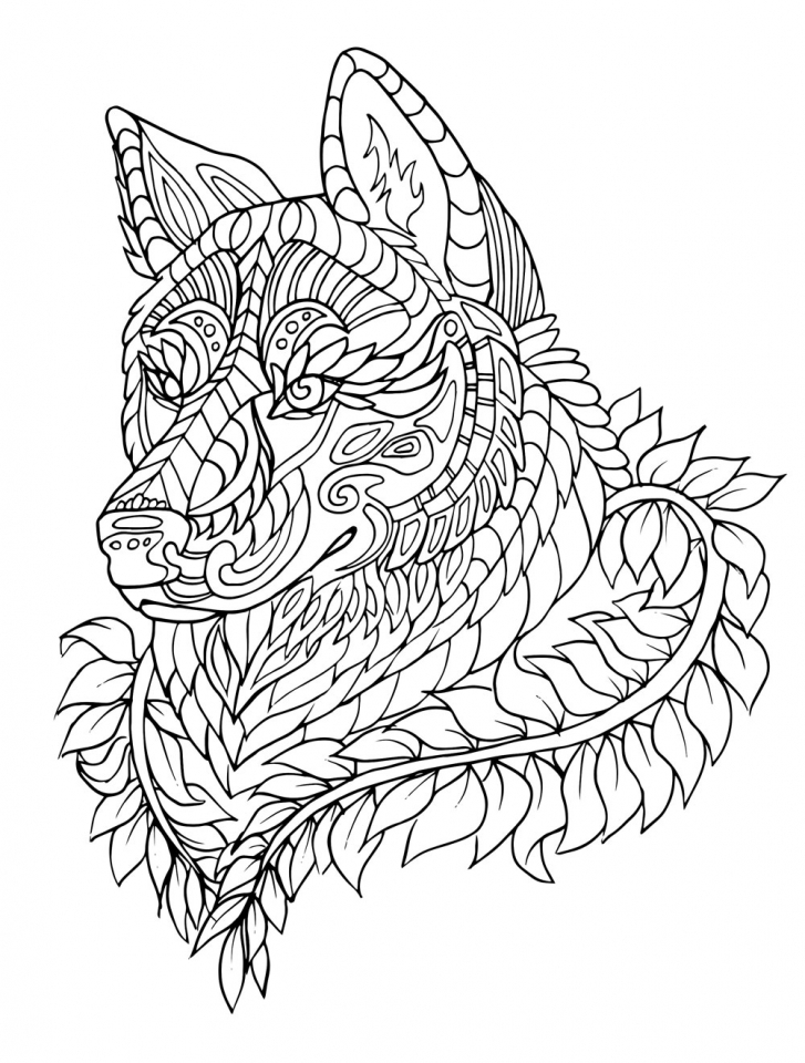Get This Wolf Coloring Pages for Adults to Print for Free 21637