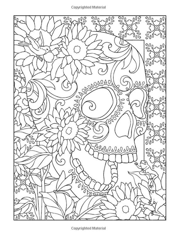 Get This Day of the Dead Coloring Pages - Hard Coloring for Adults ...