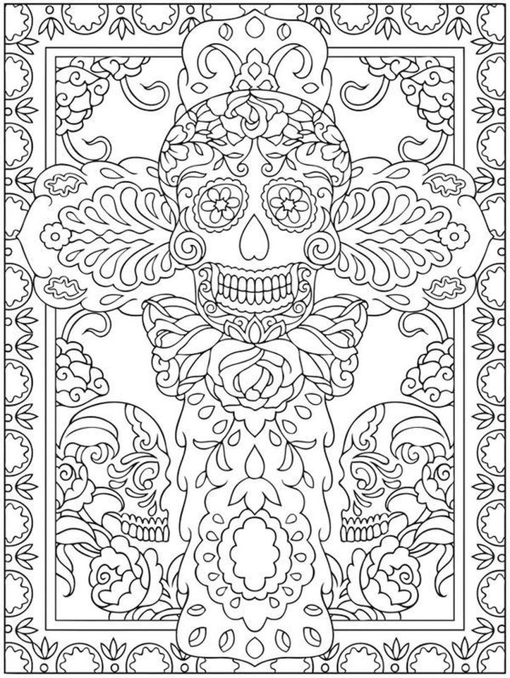 day of the dead hard coloring pages - photo #32