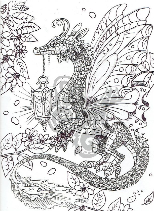 Adult Dragon Coloring Pages Free Printable 10