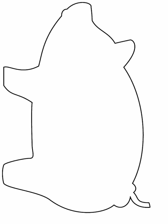 Get This blank pig outline coloring pages 74513