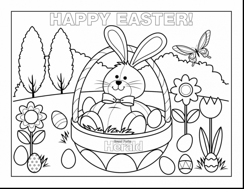 Cartoon Easter Bunny Coloring Pages Kids 09571
