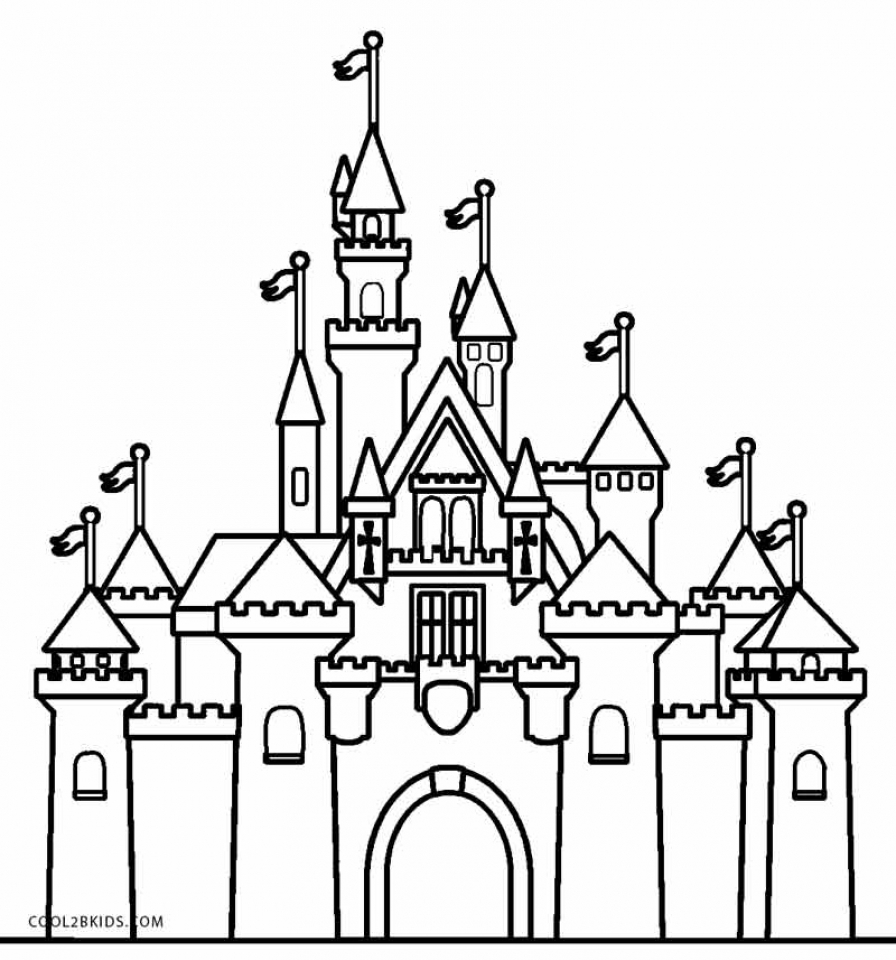 disneyland castle coloring page