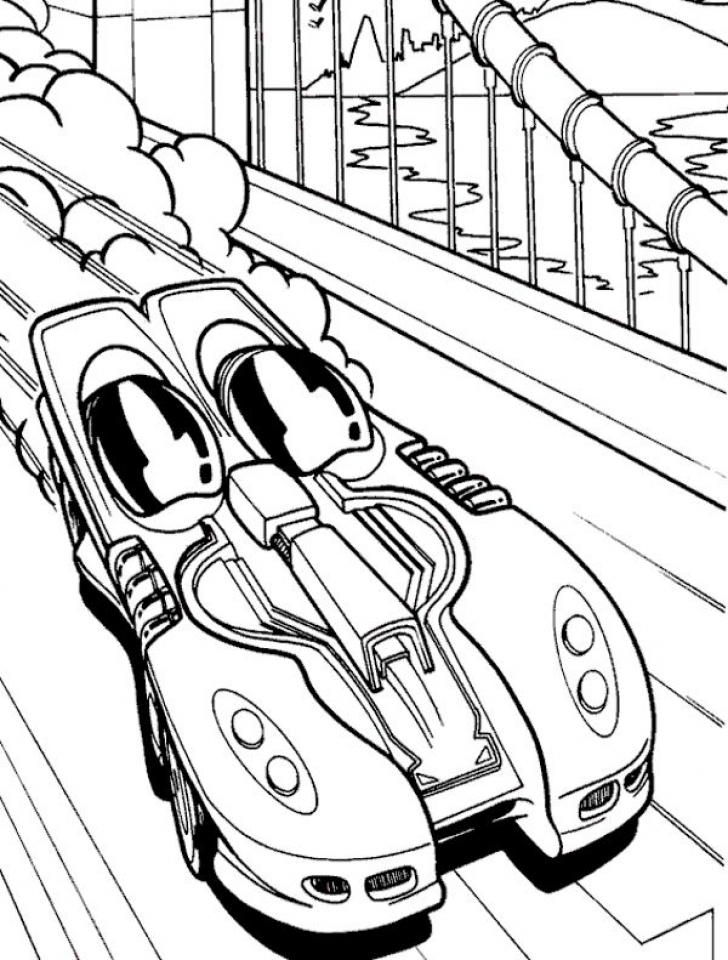 Coloring Car Race Pages Printable Kids Cars Sketch Coloring Page