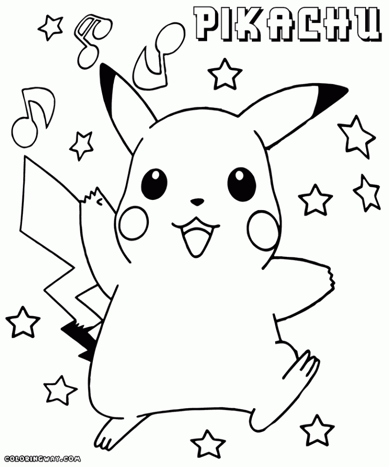 Kawaii Pikachu Coloring Pages