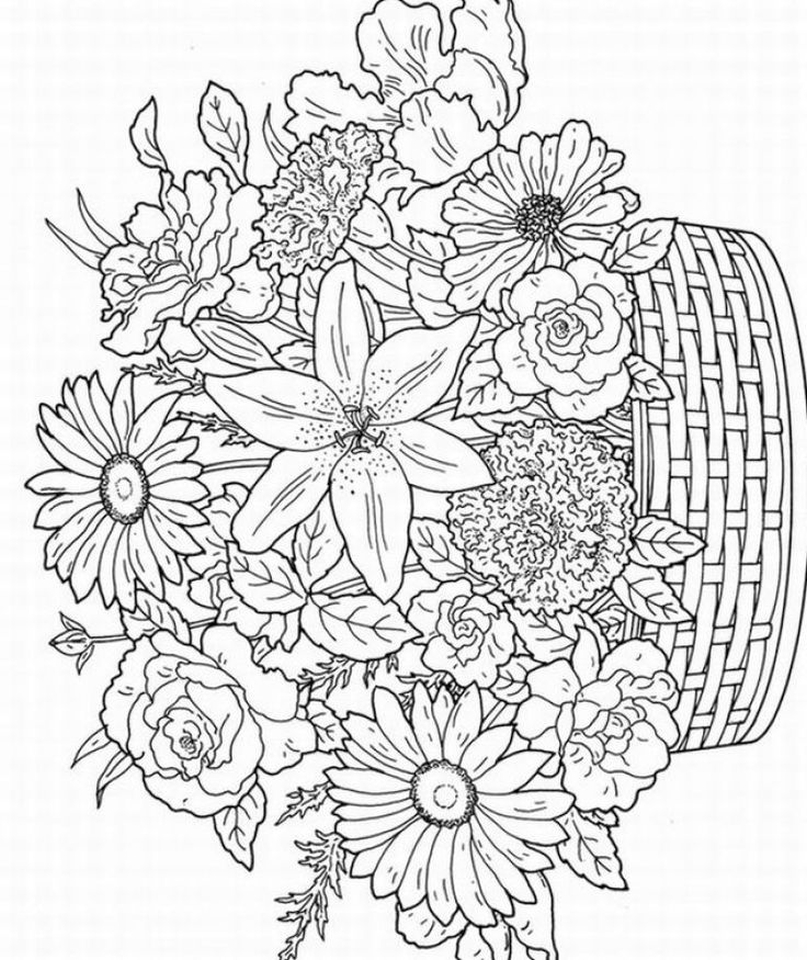 Get This detailed flower coloring pages for adults printable - 75931