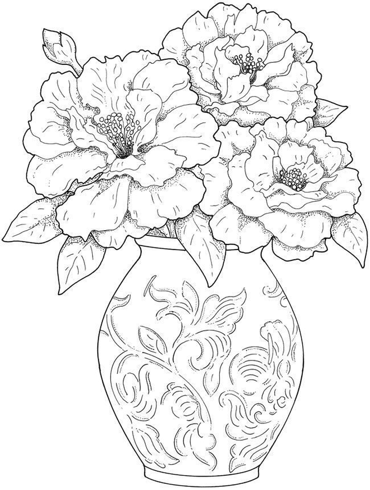 get this detailed flower coloring pages for adults