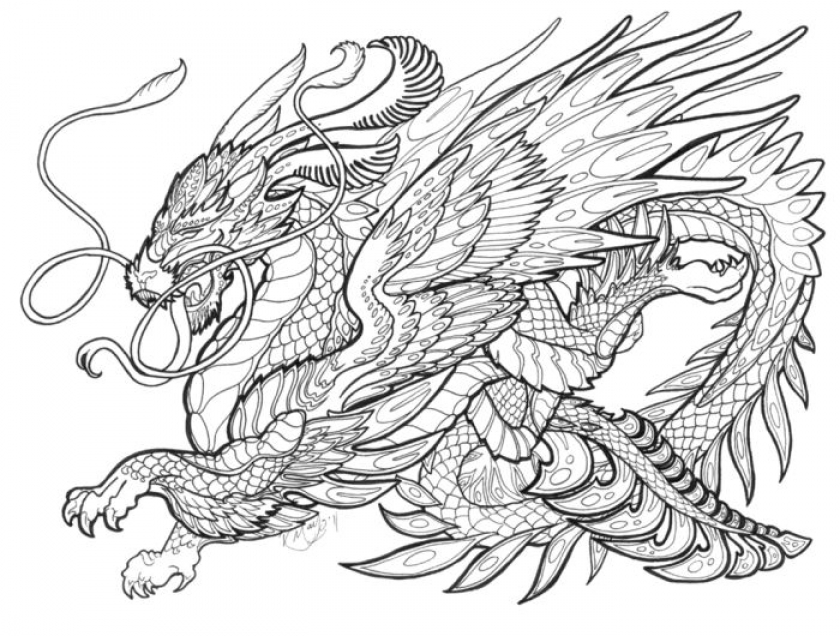 Get This Dragon Coloring Pages for Adults Free Printable ...