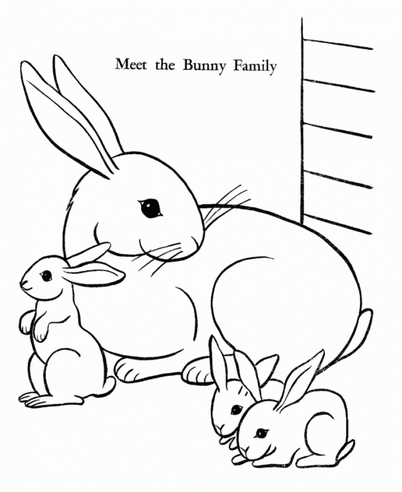 Get This easter bunny coloring pages bunny family free ...