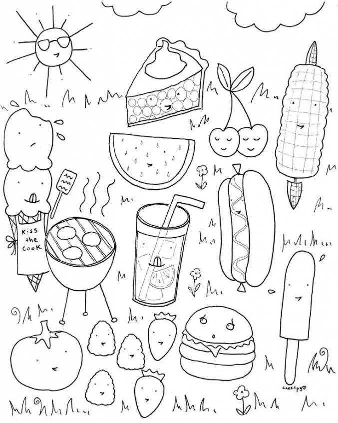 20+ Free Printable Food Coloring Pages - EverFreeColoring.com