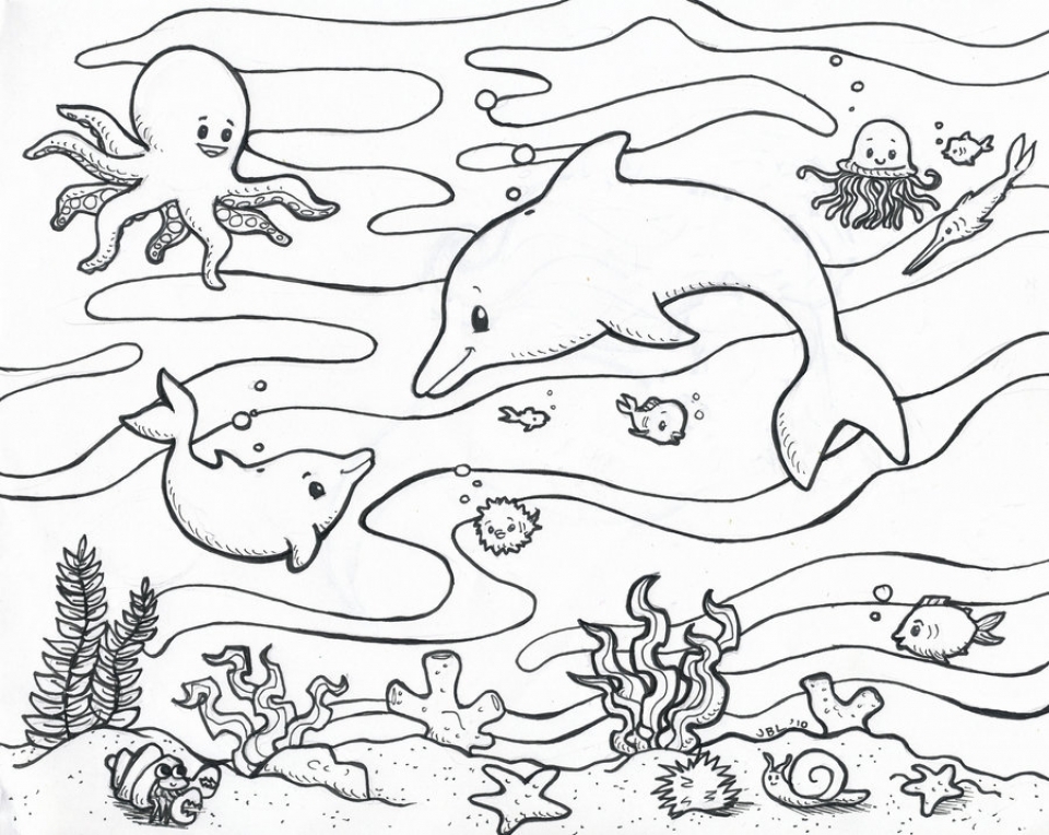 ocean animal coloring page