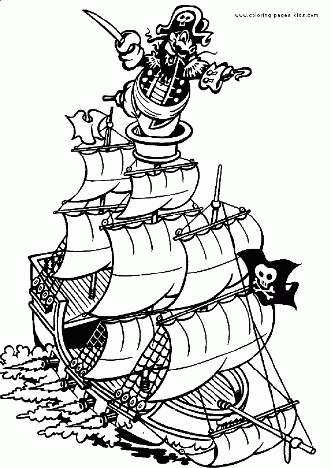 childrens coloring pages pirates ship