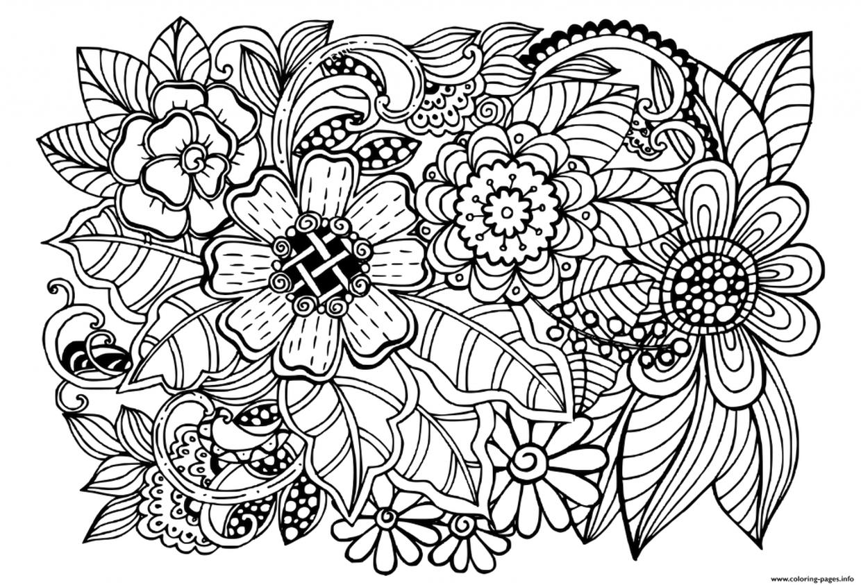 Get This Flower Coloring Pages for Adults Floral Patterns itw1